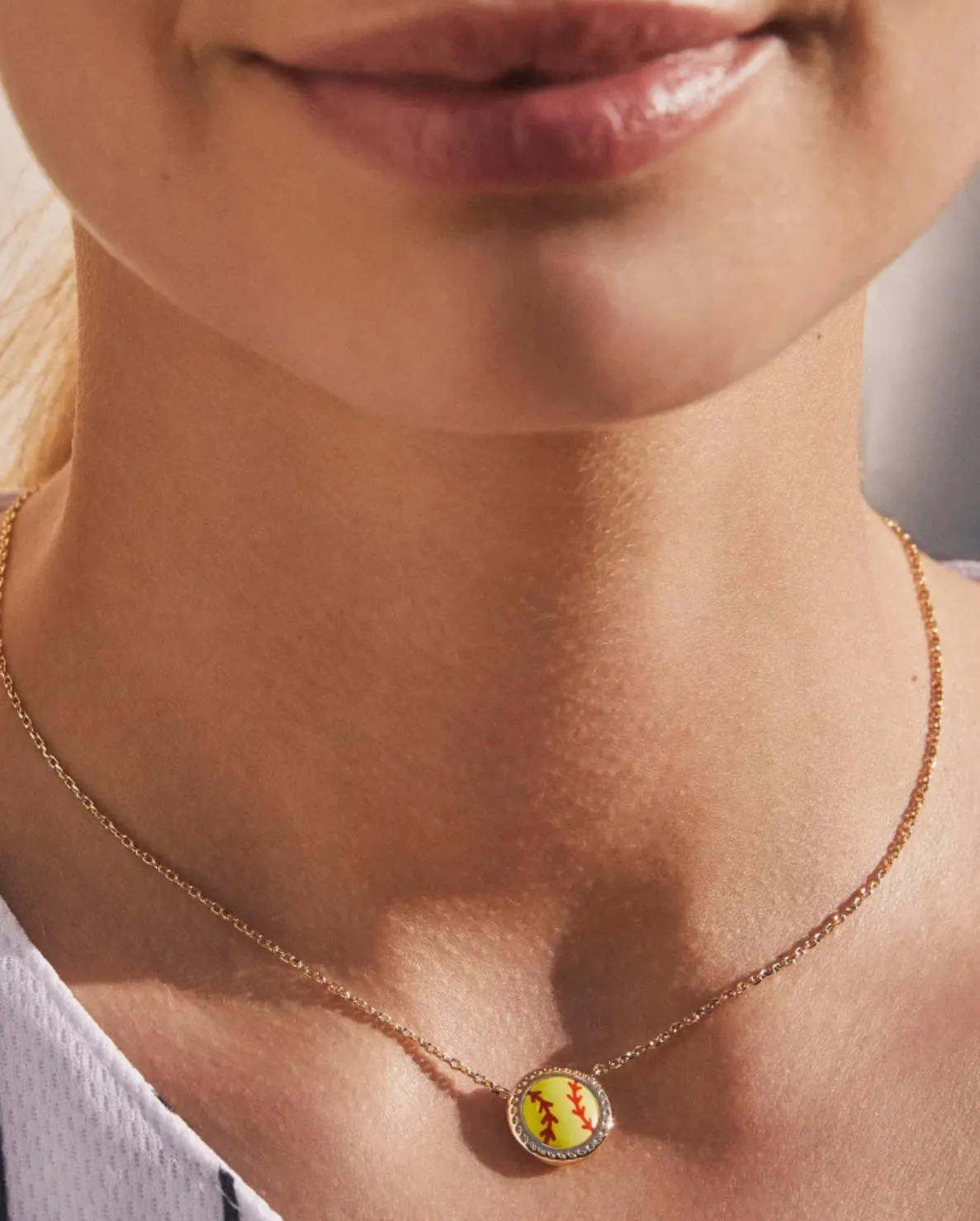 Softball Short Necklace - Gold
