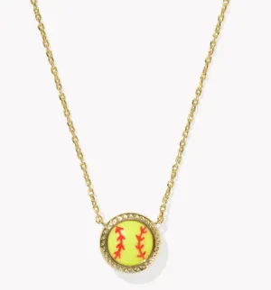 Softball Short Necklace - Gold