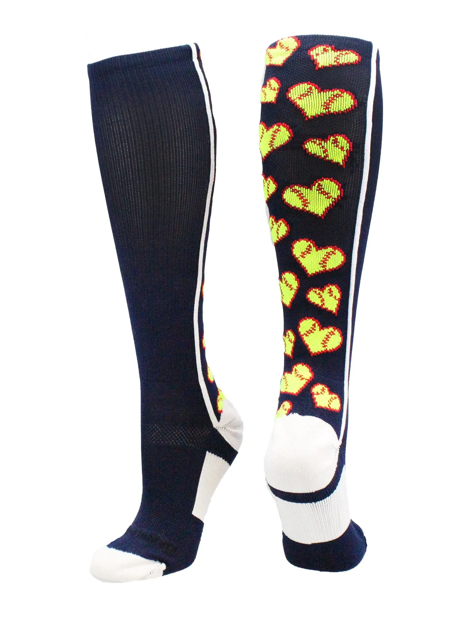 Softball Socks with Love Softball Hearts