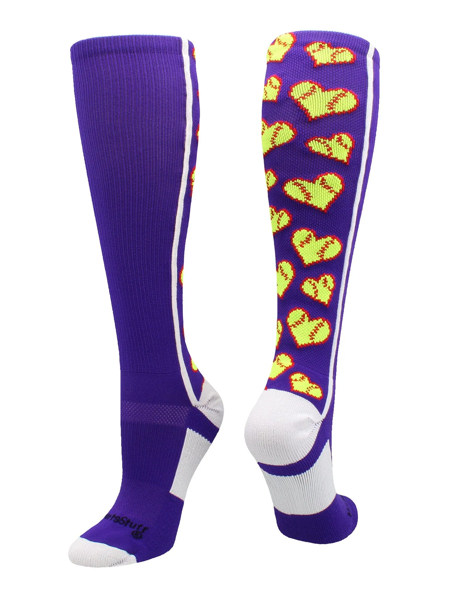 Softball Socks with Love Softball Hearts