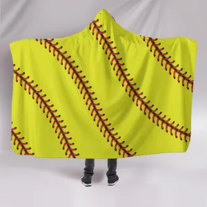 Softball Stitches Hooded Blanket