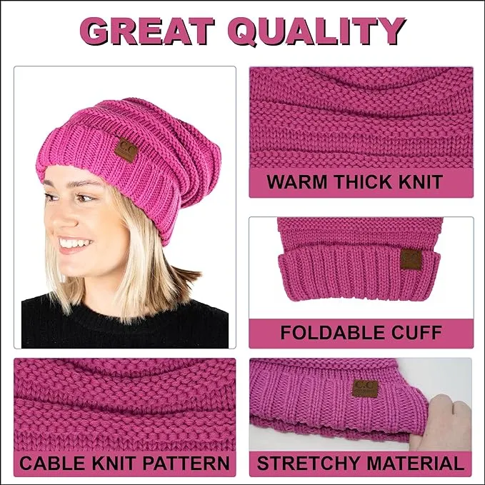 Solids Oversized Slouchy Beanie by Funky Junque