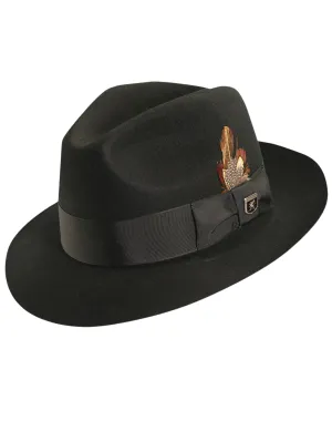 Stacy Adams Wool Felt Cleveland Fedora - Black