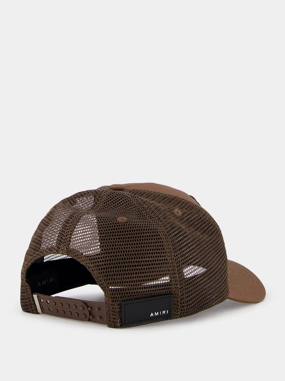 Staggered Logo Trucker Brown Cap