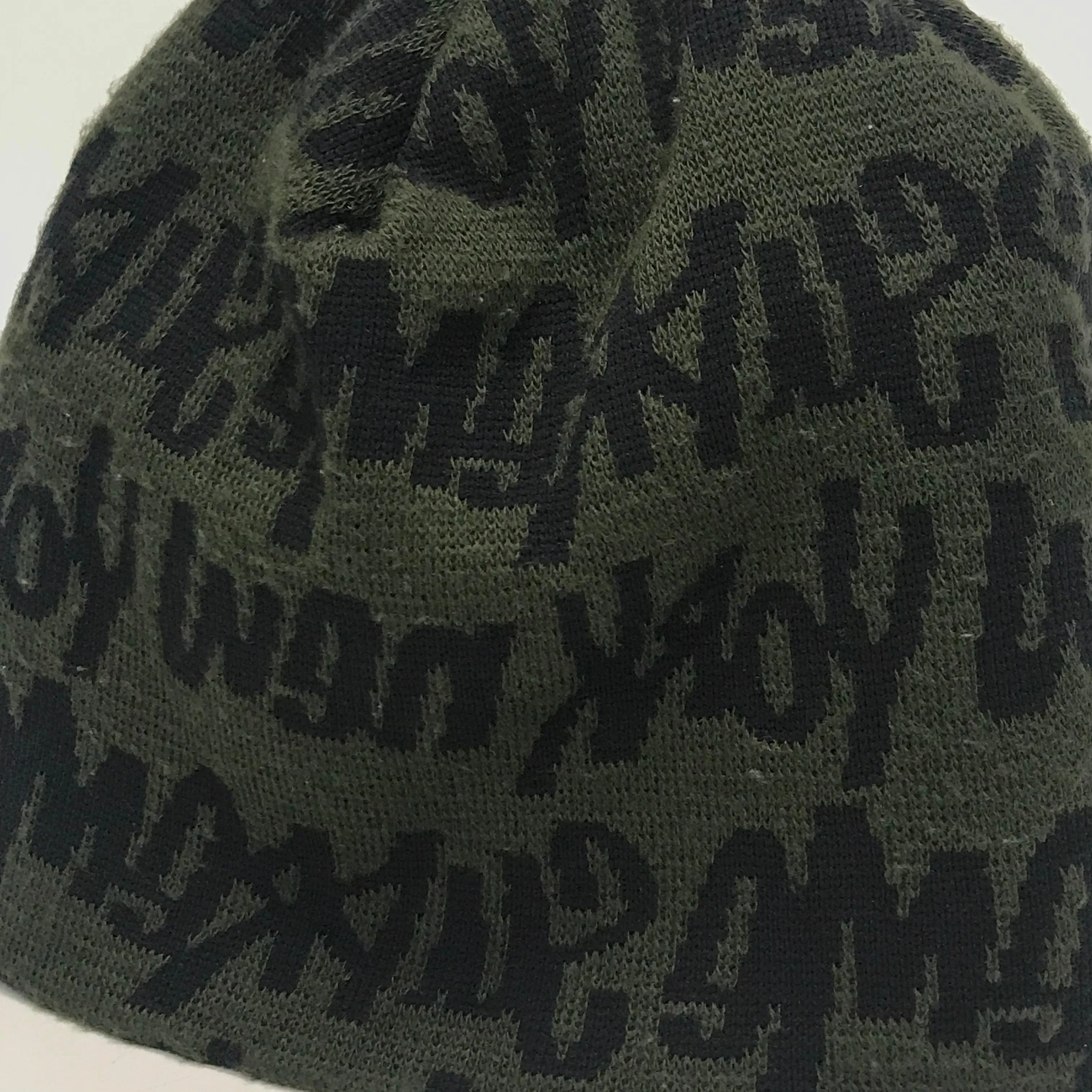 Supreme Vintage Graffiti Script Logo Beanie Dark Olive