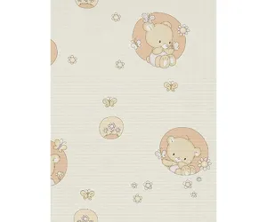 Teddy Bear Nature Grey Orange 7322-04 Wallpaper