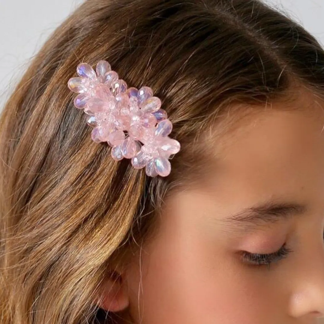 The Estee Childrens Pink Crystal Designer Hair Clip