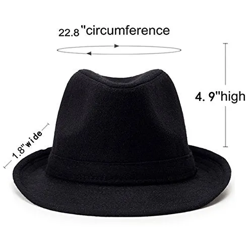 Unisex Classic Manhattan Fedora Hat with Black Band