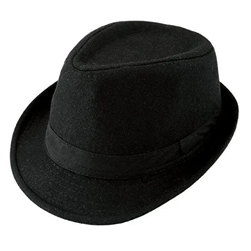 Unisex Classic Manhattan Fedora Hat with Black Band