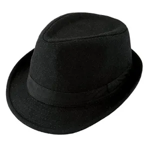 Unisex Classic Manhattan Fedora Hat with Black Band