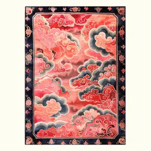 Vermilion Cloud Frame Hand Tufted Rug