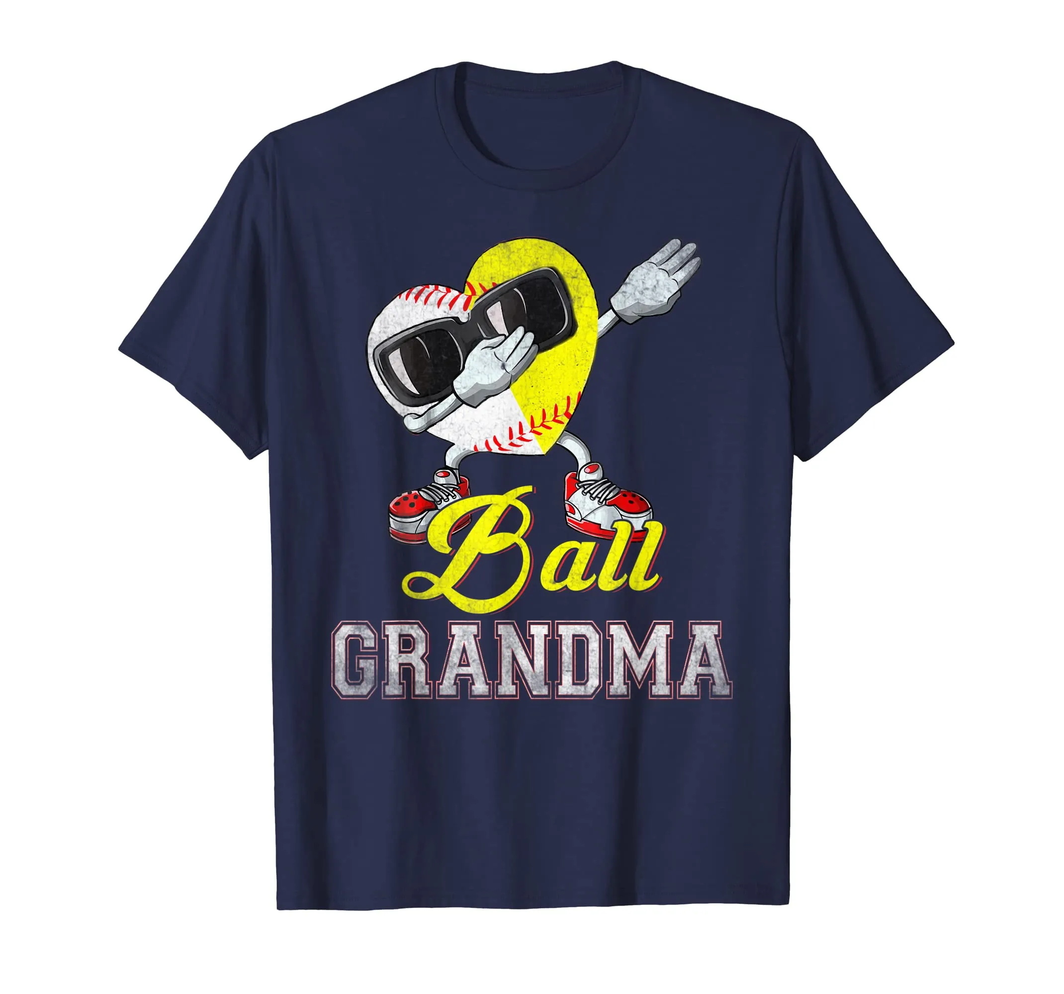 Vintage Ball Grandma Softball Baseball T-Shirt For Men Gift