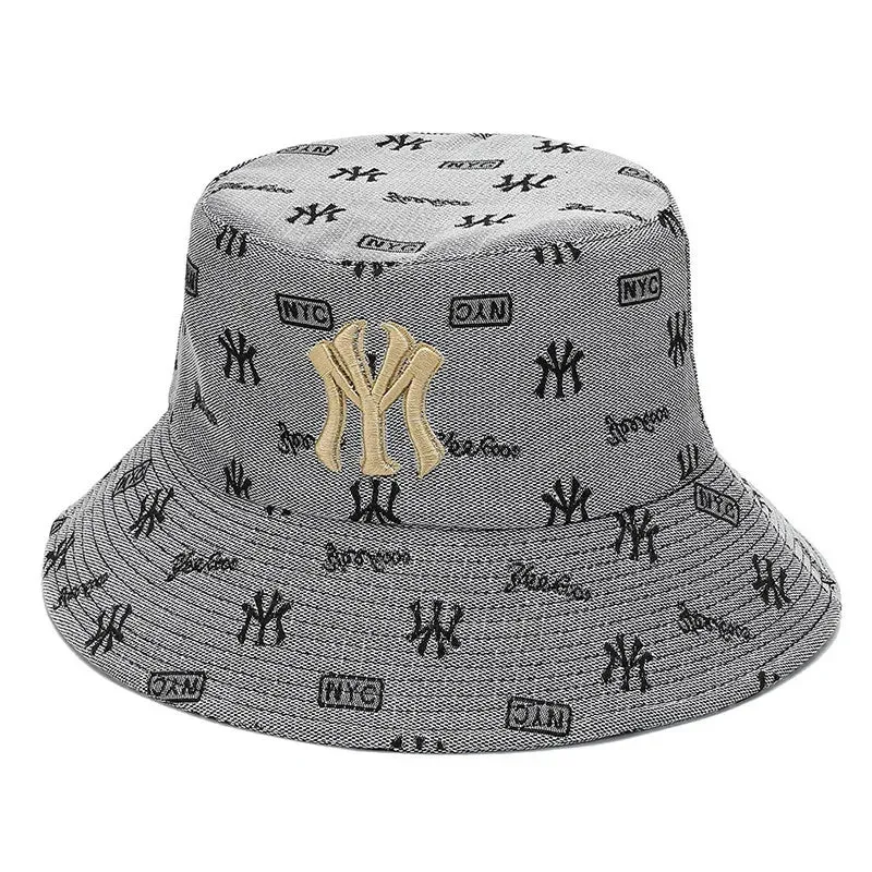 Vintage MY Embroidery Bucket Hat NYC Designer Luxury Women Men Outdoor Sun Cap Fashion Couple Flat Beach Fisherman Caps DP072