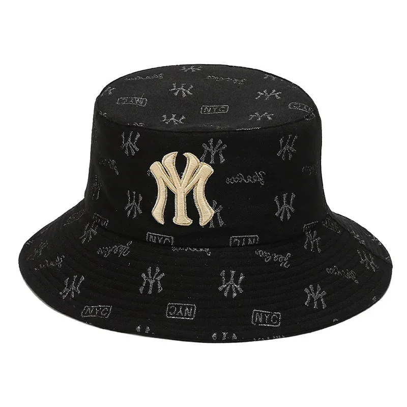 Vintage MY Embroidery Bucket Hat NYC Designer Luxury Women Men Outdoor Sun Cap Fashion Couple Flat Beach Fisherman Caps DP072