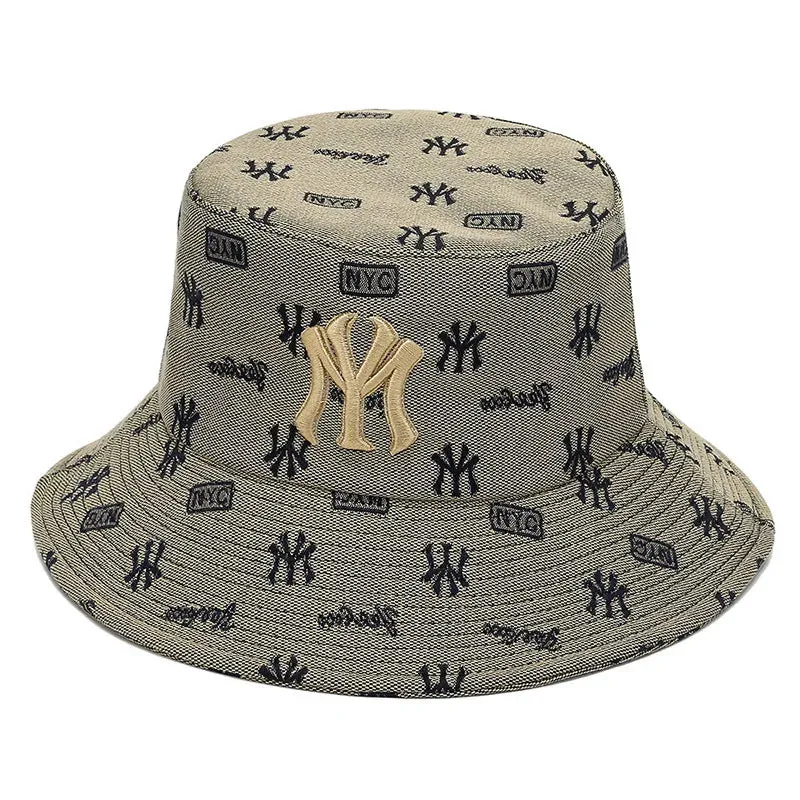 Vintage MY Embroidery Bucket Hat NYC Designer Luxury Women Men Outdoor Sun Cap Fashion Couple Flat Beach Fisherman Caps DP072