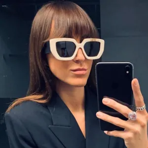 Vintage Square Sunglasses Famous Luxury Big Frame Gradient shade uv400