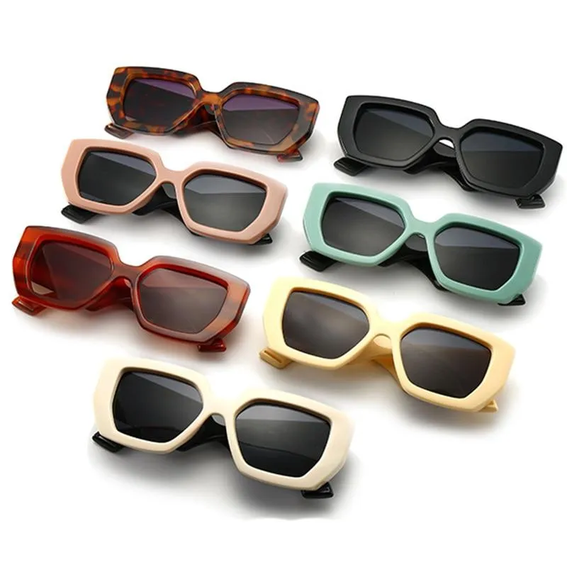 Vintage Square Sunglasses Famous Luxury Big Frame Gradient shade uv400
