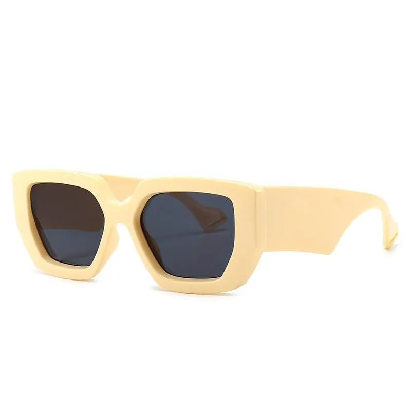 Vintage Square Sunglasses Famous Luxury Big Frame Gradient shade uv400