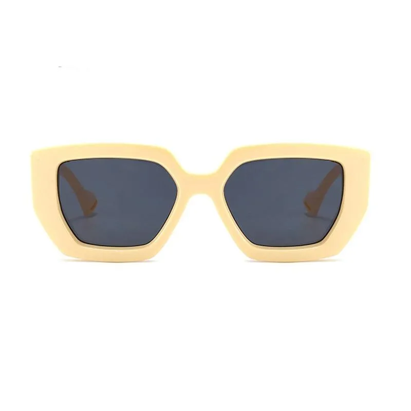 Vintage Square Sunglasses Famous Luxury Big Frame Gradient shade uv400