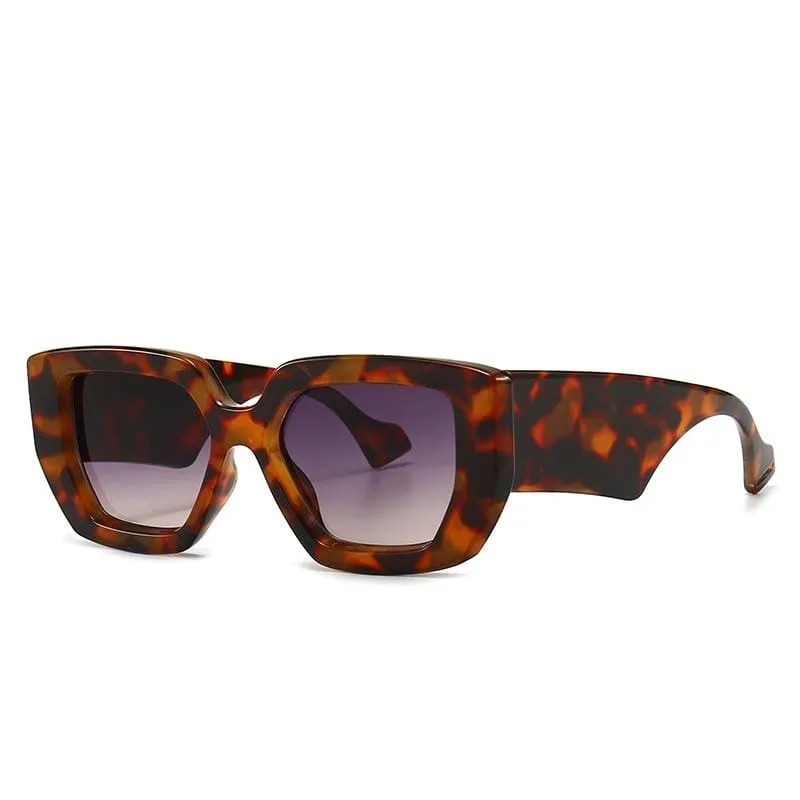Vintage Square Sunglasses Famous Luxury Big Frame Gradient shade uv400