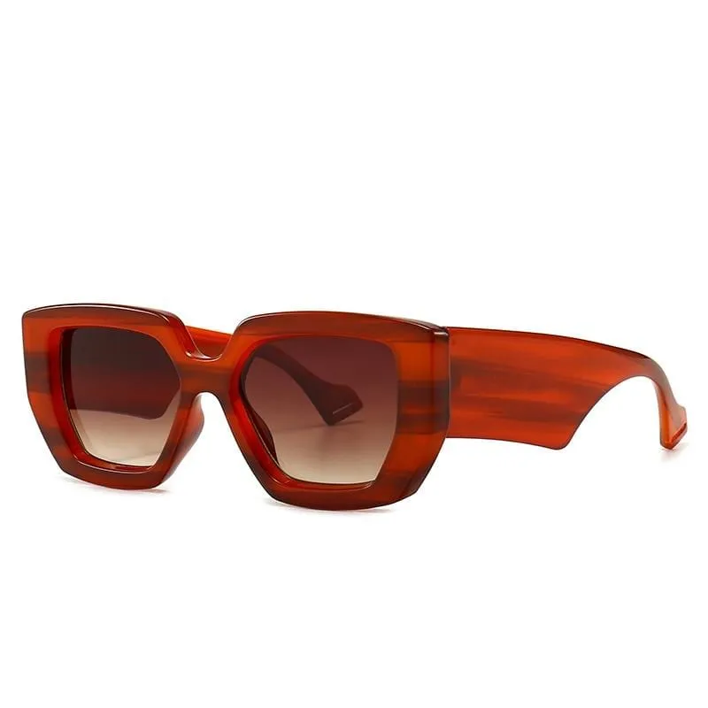Vintage Square Sunglasses Famous Luxury Big Frame Gradient shade uv400