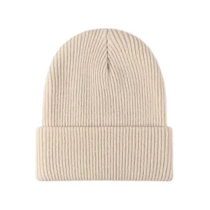 Warm Knitted Beanie Hat - Solid Color Stretch Crochet Beanies Cap for Women Men, Autumn Winter