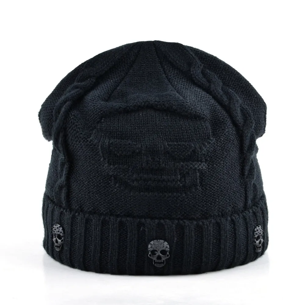 West Louis™ Velvet Rasta Skull Beanies
