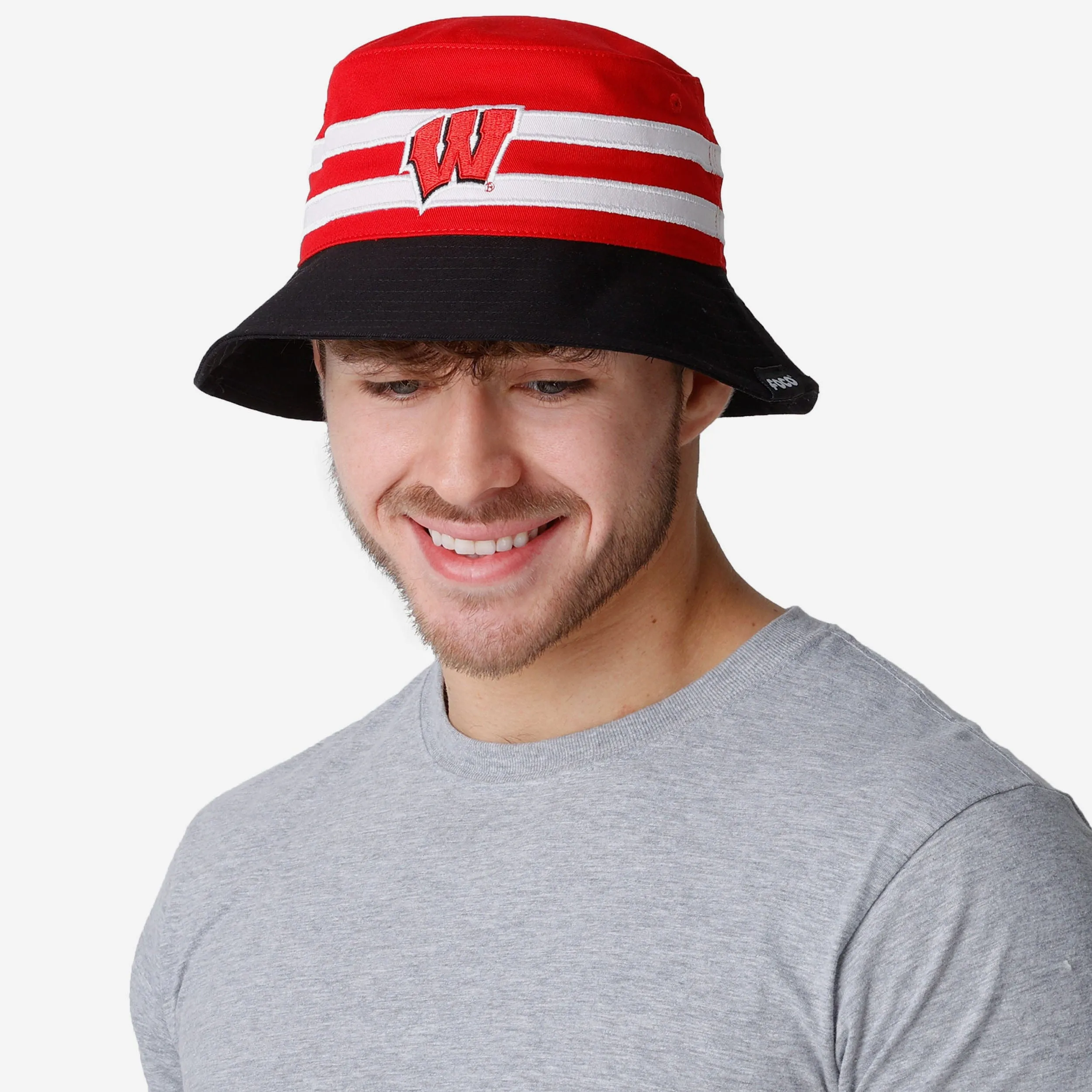 Wisconsin Badgers Team Stripe Bucket Hat